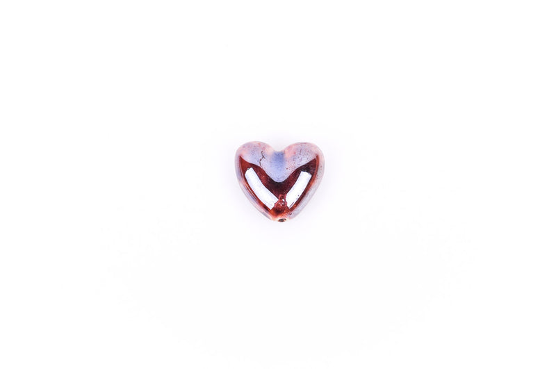 5 TORTOISE BROWN Coffee Ceramic Porcelain Heart Shaped Beads  20x18mm bgl0303