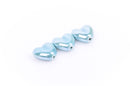 5 GOSSAMER BLUE Ceramic Porcelain Heart Shaped Beads  20x18mm bgl0309