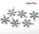 8 Silver Tone SNOWFLAKE Charms Pendants chs1167