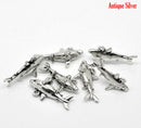 20 bulk Silver Tone SHARK Charms Pendants chs1166b