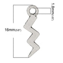 15 Silver Tone LIGHTNING BOLT Charm Pendants chs1175