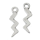 15 Silver Tone LIGHTNING BOLT Charm Pendants chs1175
