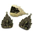 2 Large Bronze Tone GANESHA AMULET Charms Pendant Findings  chb0260