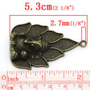 2 Large Bronze Tone GANESHA AMULET Charms Pendant Findings  chb0260