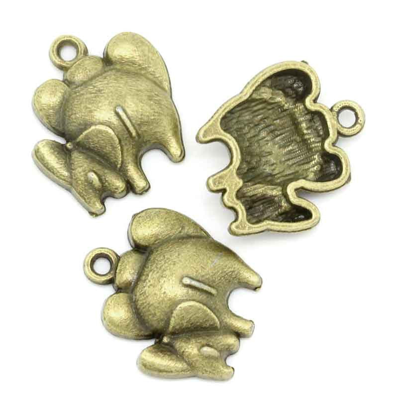 10 Bronze Tone MOMMY and BABY Elephant  Charms Pendants  chb0261