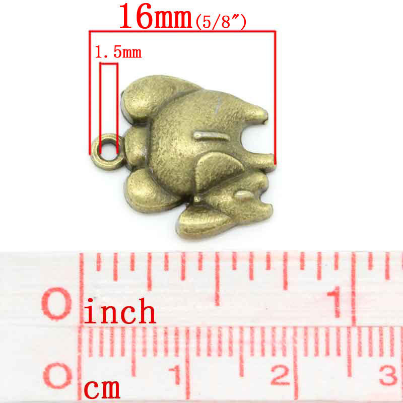 10 Bronze Tone MOMMY and BABY Elephant  Charms Pendants  chb0261
