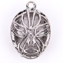1 silver plated enamel THEATER MASK Charm Pendant, with rhinestones che0285