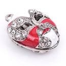 1 silver plated enamel THEATER MASK Charm Pendant, with rhinestones che0285