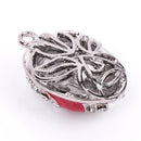 1 silver plated enamel THEATER MASK Charm Pendant, with rhinestones che0285