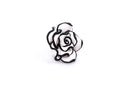 2 Medium BLACK AND WHITE Polymer Clay Rose Flower Beads  pol0013