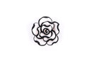 2 Medium BLACK AND WHITE Polymer Clay Rose Flower Beads  pol0013