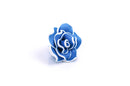 2 Medium TURQUOISE BLUE Teal Polymer Clay Rose Flower Beads pol0015