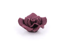 2 Large BURGUNDY Maroon Polymer Clay Rose Beads pol0088