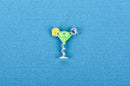 Lemon Drop MARTINI COCKTAIL Silver Plated Enamel Charm Pendant che0278