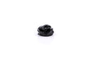 10 Rose Flower Cabochons, flatback, Shiny JET BLACK, 13mm  cab0111
