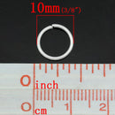 50 Silver Plated Thick Open Jump Rings 10mm x 1mm, 18 gauge wire  jum0081a