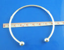 Silver Plated Cuff Bracelet . Fits European Style Beads  19cm (7.5") add your own beads fin0146a