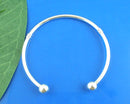 BULK 4 Silver Plated Cuff Bracelet . Fits European Style Beads  19cm (7.5") add your own beads fin0146b
