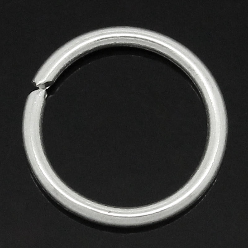 BULK 500 Silver Plated Thick Open Jump Rings 10mm x 1mm, 18 gauge wire  jum0081b