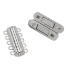 1 Silver Tone 5-Strand Magnetic Rectangle Connector Clasp, 2.8cm x 1.45cm for Multi Strand Bracelets and Necklaces  fcl0101