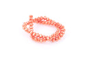 10x7mm Metallic Pearl TANGERINE ORANGE Opaque Crystal Glass Faceted Rondelle Beads . 1 Strand, bgl0342