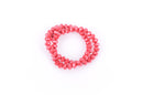 10x7mm Metallic Pearl RED Opaque Crystal Glass Faceted Rondelle Beads . 1 Strand, bgl0348
