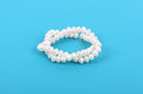 10x7mm Metallic Pearl OFF-WHITE Opaque Crystal Glass Faceted Rondelle Beads . 1 Strand, bgl0349