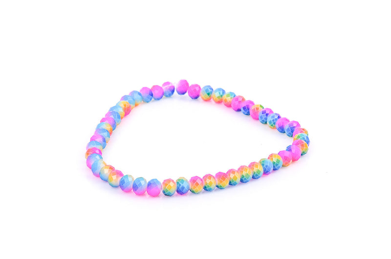 1 Strand 8x6mm Crystal Beads, Rondelle PINK, BLUE, Yellow, Green MARBLE bgl0352