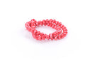 10x7mm Metallic Pearl RED Opaque Crystal Glass Faceted Rondelle Beads . 1 Strand, bgl0348