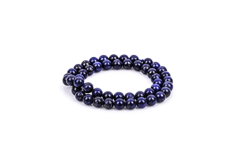 12mm Round LAPIS LAZULI  Beads, blue lapis lazuli gemstones with pyrite, half strand,  gla0011a