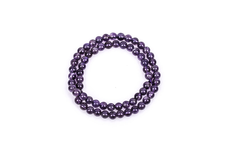 6mm ROUND AMETHYST Gemstone Beads, full strand, 60 beads, gam0002