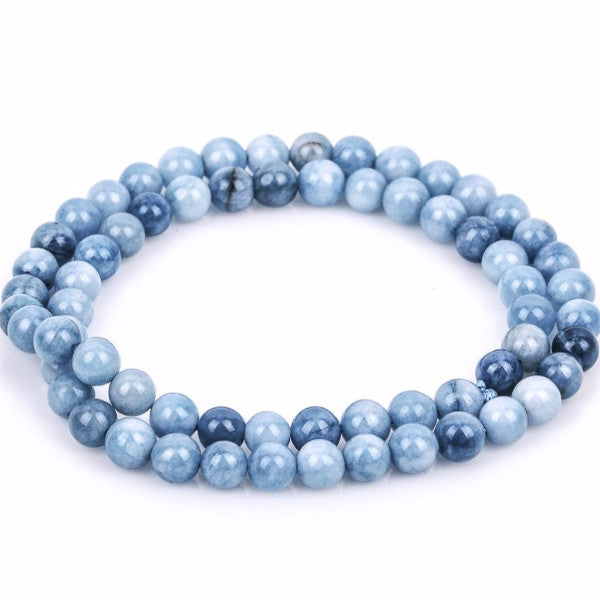 6mm Round BLUE JADE Gemstone Beads, full strand, gjd0009