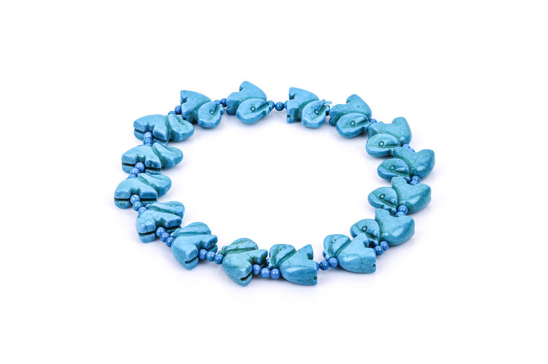 1 strand Howlite Stone Beads CARVED ELEPHANT, TURQUOISE Blue  how0267