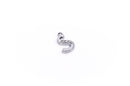 Letter S platinum color silver charm pendant, rhinestone crystals embedded in the metal, alphabet  chs1275
