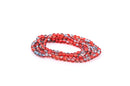 LIGHT BLUE and ORANGE Crackle Glass Round Beads 6mm, 32 inch strand . about 140 beads bgl0351