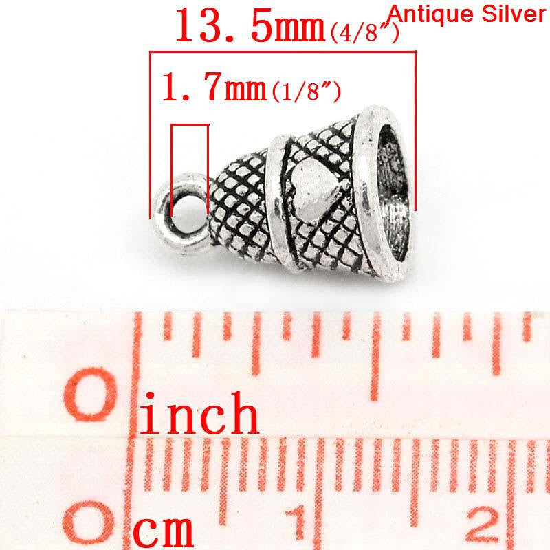 4 Antique Silver Metal HEART SEWING Thimble Charm Pendants . chs1283