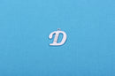 Letter D platinum color silver charm pendant, rhinestone crystals embedded in the metal, alphabet  chs1261