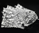 50 Organza Bags, Silver WEDDING HEARTS Pattern, 16cm x 13cm, 6" x 5"  bag0002