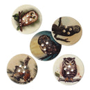 50 pcs WOOD OWL BUTTONS  30mm  (1-3/8")  Scrapbooking . Beading . Sewing . But0031