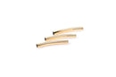 300 Gold Plated Smooth Curve Tube Spacer Beads 3 x 25mm   bme0202