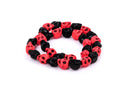 1 Strand Small Stone Howlite Orange and Black Halloween SUGAR SKULLS Gemstone Beads  12mm, carved stone how0281