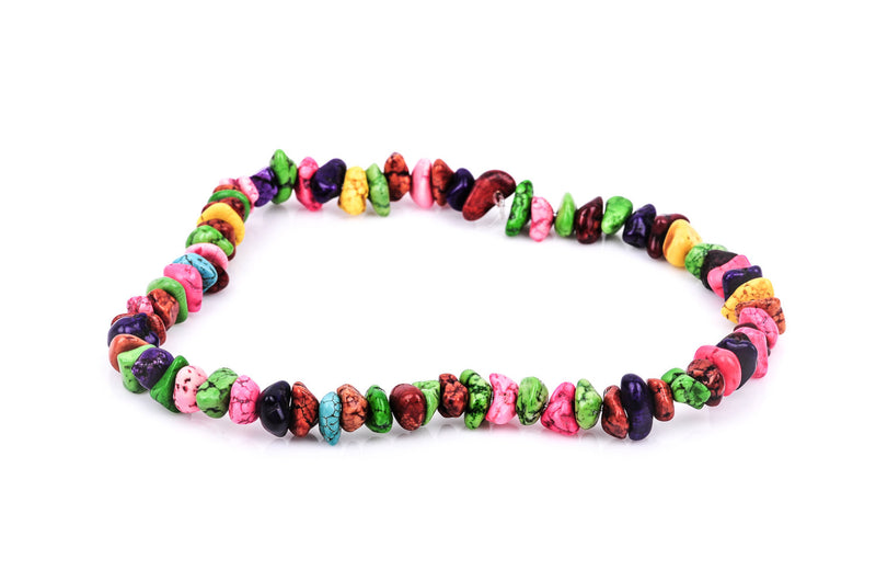 1 Strand Magnesite BRIGHT Colors NUGGET Beads .  how0297