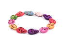 1 Strand Mixed Colors ALIEN SKULL Howlite Stone Skulls  32mm how0290