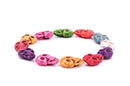 1 Strand Mixed Colors ALIEN SKULL Howlite Stone Skulls  32mm how0290