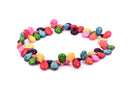 1 strand Howlite Stone Beads PUFFED TEARDROP BRIOLETTE  16x11mm, mixed colors  how0107