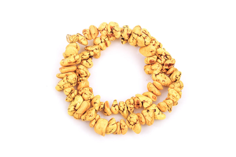 1 Strand Magnesite YELLOW NUGGET Beads  how0292