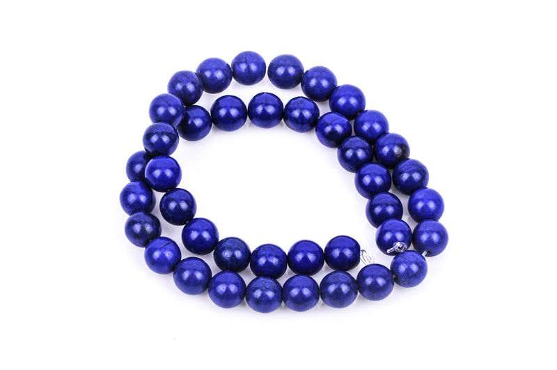 16mm Howlite Stone Beads ROUND Ball, ROYAL BLUE, 8 large round beads, how0257
