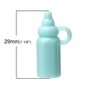 25 Opaque Acrylic BLUE BABY Bottle Charms 29mm cha0089