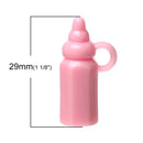 25 Opaque Acrylic PINK BABY Bottle Charms 29mm cha0090