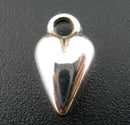 25 Lightweight Acrylic Heart Charms, silver coated metallic, 13mm x 7mm, cha0092a